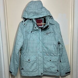 Iguana‎ soundsystem Ski Snowboard Light Blue Hooded Storage Full Zip Jacket S38